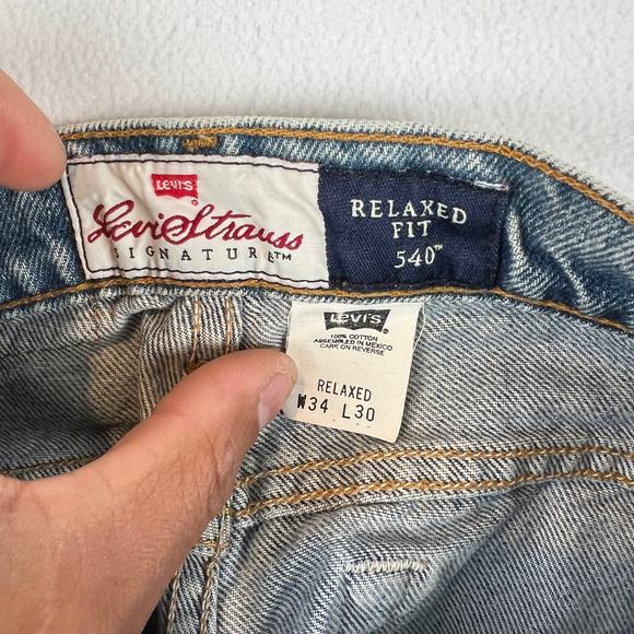 VINTAGE Levis Signature Series 540 Jeans Mens 34x30 Relaxed Fit Denim Brown Tab - Picture 5 of 10